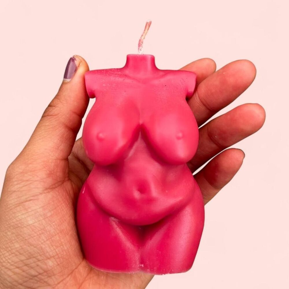 pink plus size goddess candle